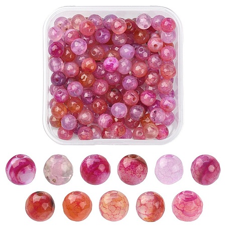 130Pcs Dyed Natural Multi-Color Agate Beads Strands G-YW0001-29C-1