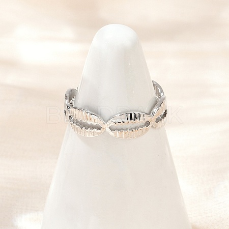 Brass Adjustable Cuff Rings for Women RJEW-B132-02A-P-1