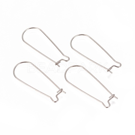 Tarnish Resistant 304 Stainless Steel Hoop Earrings Findings Kidney Ear Wires STAS-L216-22A-P-1
