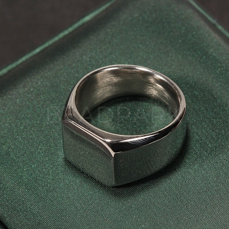 Square 304 Stainless Steel Finger Rings WGB1DFB-19-1