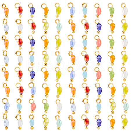 DICOSMETIC 300Pcs 3 Colors Electroplate Glass Charms FIND-DC0001-77-1