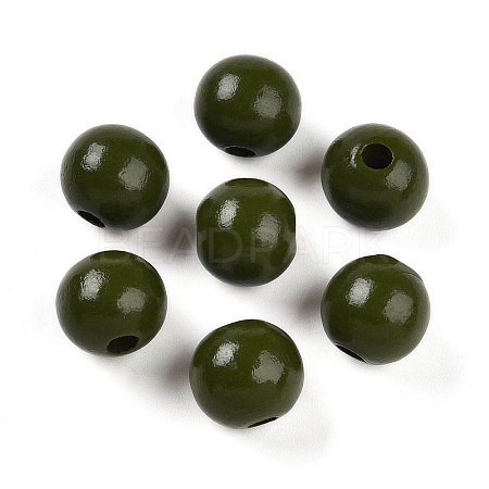 Painted Natural Wood Beads WOOD-A018-16mm-06-1