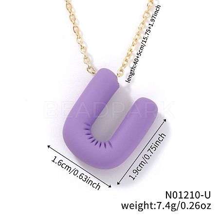 Alloy Initial Pendant Necklaces RS8745-21-1