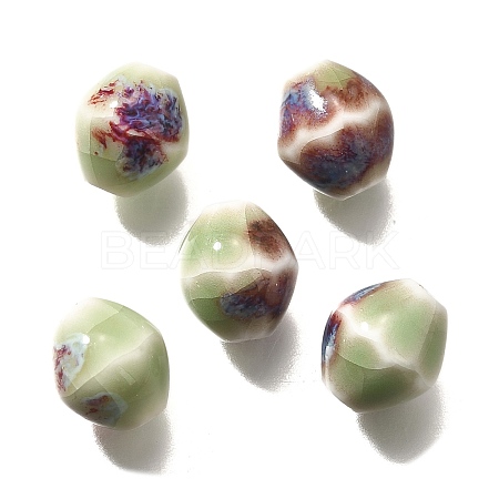 Vintage Style Glazed Ceramic Porcelain Beads PORC-H013-01-09-1