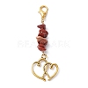 Valentine's Day Natural Red Jasper Chip Pendant Decorations HJEW-JM01330-3