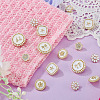 15Pcs 5 Styles 1-Hole Alloy Enamel Shank Buttons BUTT-TA0001-47A-8