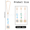 3Pcs 3 Colors Zinc Alloy Sun Pendant Decorations AJEW-SC0031-24-2