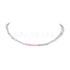 Glass Rectangle Beaded Necklace NJEW-JN04328-5