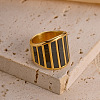 304 Stainless Steel with Natural Shell Finger Rings FS-WG31488-07-1