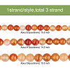 Yilisi 3 Strands 3 Sizes Natural Carnelian Beads Strands G-YS0001-08-4