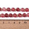 Ombre Effect Dyed Transparent Crackle Glass Beads Strands GLAA-Q111-8MM-05-5
