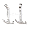 Brass Micro Pave Clear Cubic Zirconia Pendants KK-G549-16B-P-1
