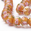 Handmade Gold Sand Lampwork Beads Strands LAMP-R141-8mm-07-2