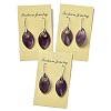 Natural Amethyst Horse Eye Dangle Earrings EJEW-I315-01P-01-3