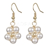 Shell Pearl Flower Dangle Earrings EJEW-JE05329-1