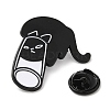 Black Cat with Cup Alloy Enamel Brooch JEWB-E022-04EB-04-3