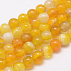 Natural Striped Agate/Banded Agate Bead Strands X-G-K155-A-8mm-06-1