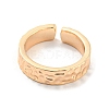 Brass Textured Open Cuff Ring RJEW-E291-01G-2