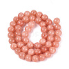 Natural Dyed Yellow Jade Gemstone Bead Strands X-G-R271-8mm-Y31-3