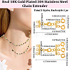 2Pcs 2 Styles 304 Stainless Steel Chain Extender STAS-BBC0008-10G-2