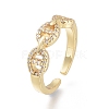 Brass Micro Pave Clear Cubic Zirconia Cuff Rings RJEW-O037-07G-3