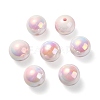 UV Plating Rainbow Iridescent Acrylic Beads OACR-F004-09B-2