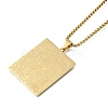 304 Stainless Steel Box Chain Saint Benedict Medal Rectangle Necklaces NJEW-S003-04G-2