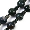 Natural Indian Agate 3-Hole Guru Beads Strands G-H064-E02-03-1