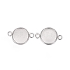 201 Stainless Steel Cabochon Connector Settings X-STAS-F191-15S-D-3