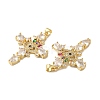 Rack Plating Brass Pave Cubic Zirconia Pendants KK-O142-53G-3