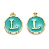 Golden Plated Alloy Enamel Charms X-ENAM-Q437-15L-1
