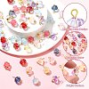 100Pcs 10 Colors Transparent Spray Paint Glass Pendants PALLOY-CJ00123-3