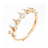 Brass Micro Clear Cubic Zirconia Adjustable Ring Settings LS-KK-T062-238G-3
