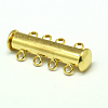 4-Strands 8-Holes Tube Brass Magnetic Slide Lock Clasps KK-D474-G-NF-2