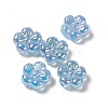 UV Plating Rainbow Iridescent Acrylic Flower Beads PACR-M003-10-4