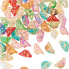 50Pcs 10 Colors Baking Paint and Golden Metal Enlaced Glass Beads DGLA-TA0001-64-3