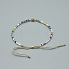 Adjustable Natural Pyrite Braided Bead Bracelets BJEW-F391-A06-4