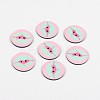 2-Hole Flat Round with Lips Pattern Acrylic Buttons BUTT-F055-01A-1