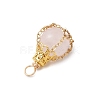 Natural Rose Quartz Pendants PALLOY-JF03396-01-4