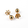 304 Stainless Steel Ball Stud Earrings EJEW-5558-5mm-G-1