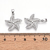 Brass Micro Pave Cubic Zirconia Pendants KK-T070-86P-3