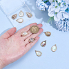 10Pcs 2 Colors Brass Pave Natural Paua Shell Teardrop Pendants DIY-AR0004-79-3