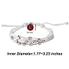 Multi String Cord Bracelet with Initial Letter K Charm BJEW-SW00042-06-2