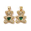 Brass Micro Pave Cubic Zirconia Pendants KK-K258-24I-G-RS-1