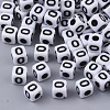 White Opaque Acrylic Beads MACR-R869-02O-1