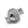 Anti-Tarnish Rhodium Plated 925 Sterling Silver Box Clasps STER-L057-008A-4