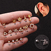 316L Surgical Stainless Steel Micro Pave Clear Cubic Zirconia Rhombus Cartilage Earrings WGCF17E-20-1