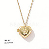 Brass Pave Clear Cubic Zirconia Heart with Paw Print Photo Locket Pendant Necklaces for Women WG0A403-03-1
