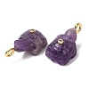 Natural Amethyst Carved Pendants G-H357-03G-09-2