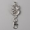 Alloy Rhinestone Snap Keychain Making KEYC-WH0018-58-3